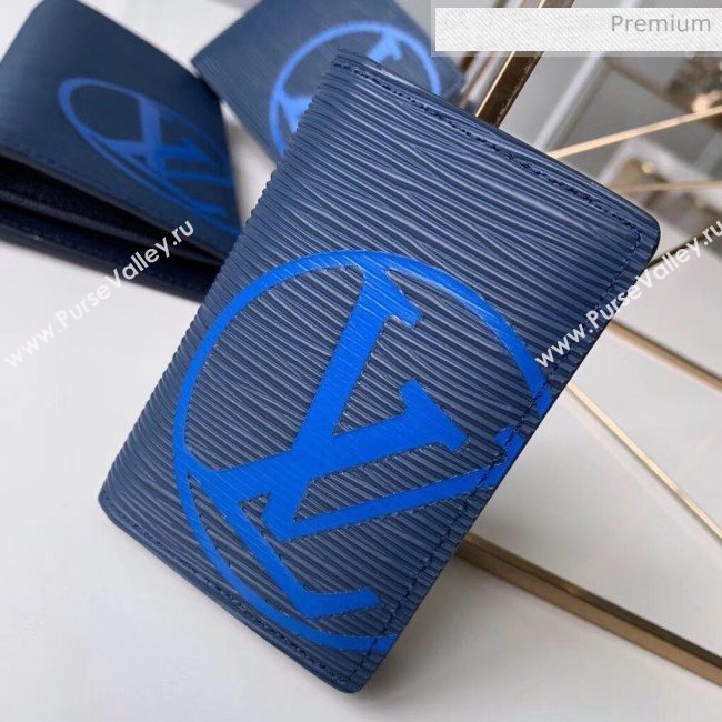 Louis Vuitton Mens Epi Leather Pocket Organizer With Oversized LV Blue M67904 (K-20032738)