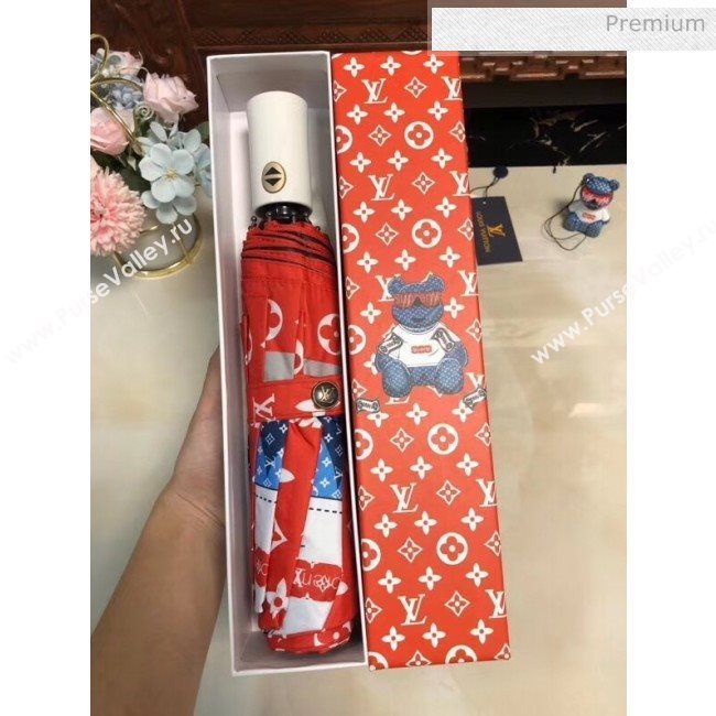 Supreme by LV umbrella for sun &amp; rain red (XA-873565)