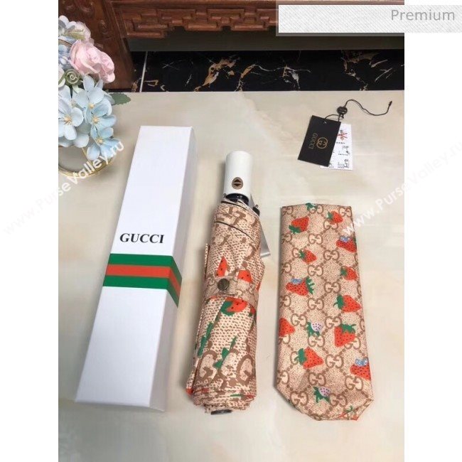 Gucci Strawberry Gg Logo umbrella for sun &amp; rain  (XA-873570)