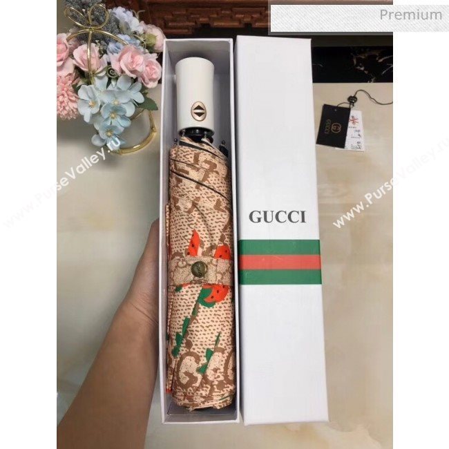 Gucci Strawberry Gg Logo umbrella for sun &amp; rain  (XA-873570)