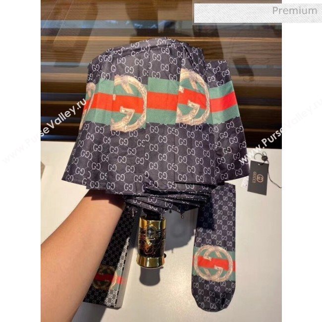 Gucci  Gg Logo umbrella for sun &amp; rain navy blue (XA-873574)