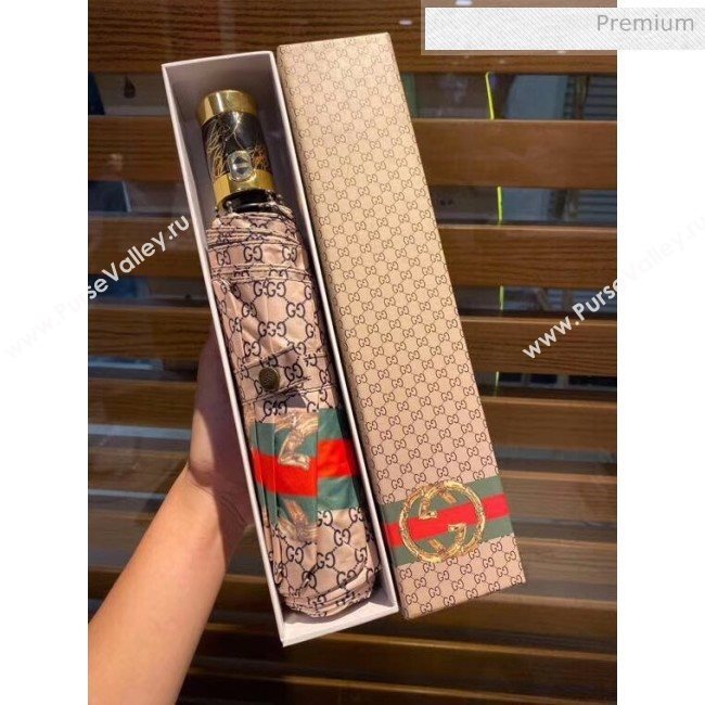 Gucci  Gg Logo umbrella for sun &amp; rain camel (XA-873575)