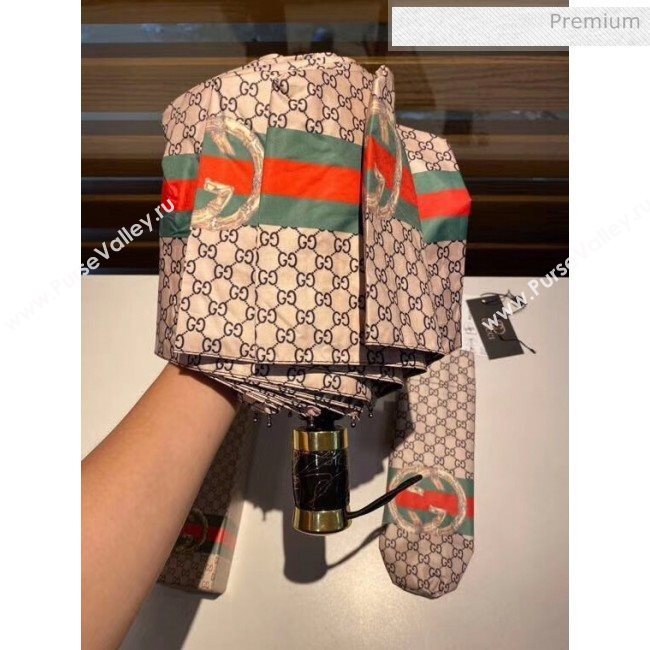 Gucci  Gg Logo umbrella for sun &amp; rain camel (XA-873575)