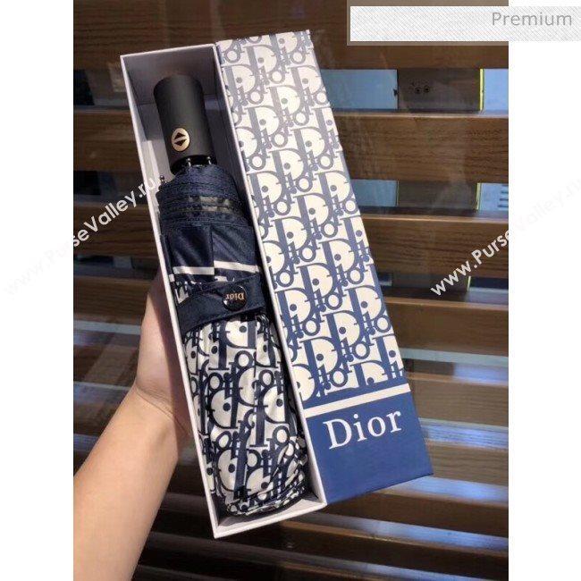Dior  logo pattern umbrella for sun &amp; rain navy blue (XA-873576)