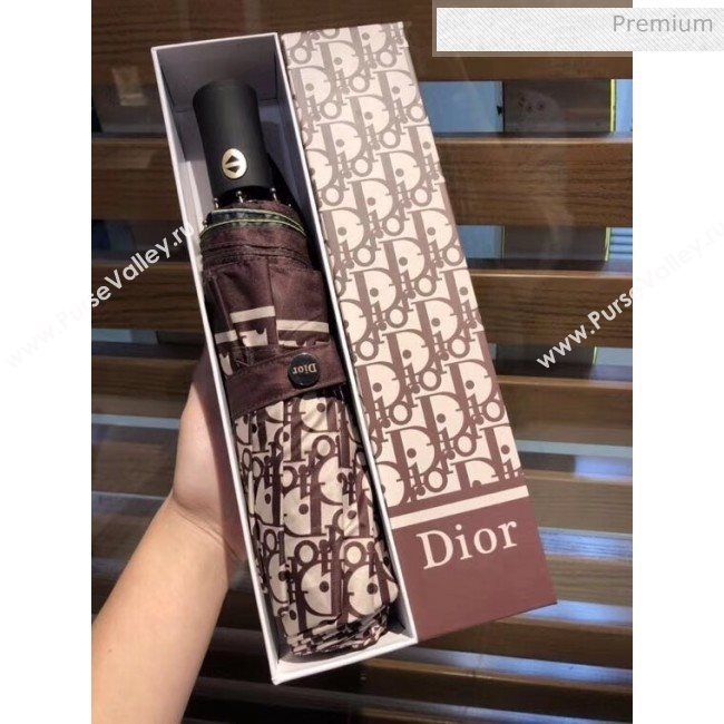 Dior logo pattern umbrella for sun &amp; rain brown (XA-873578)