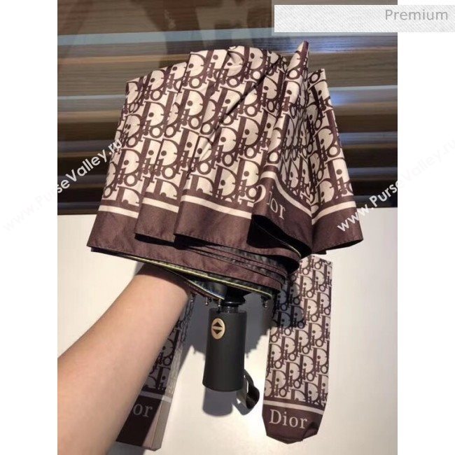 Dior logo pattern umbrella for sun &amp; rain brown (XA-873578)