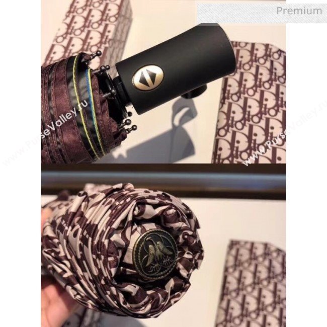 Dior logo pattern umbrella for sun &amp; rain brown (XA-873578)