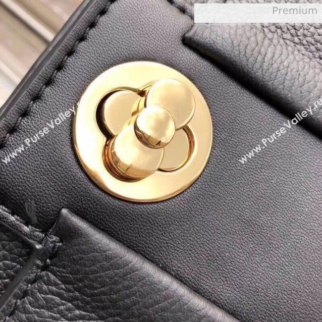 Louis Vuitton Astrid Monogram Flower Lock Top Handle Bag Black M54376 (K-20032507)