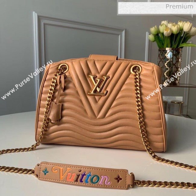 Louis Vuitton Calfskin New Wave Chain Tote Bag M53900 Apricot 2018 (K-20032512)