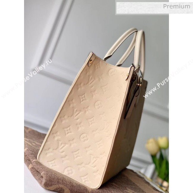Louis Vuitton Onthego Giant Monogram Leather Medium Tote Bag M45040 White 2019 (K-20032519)