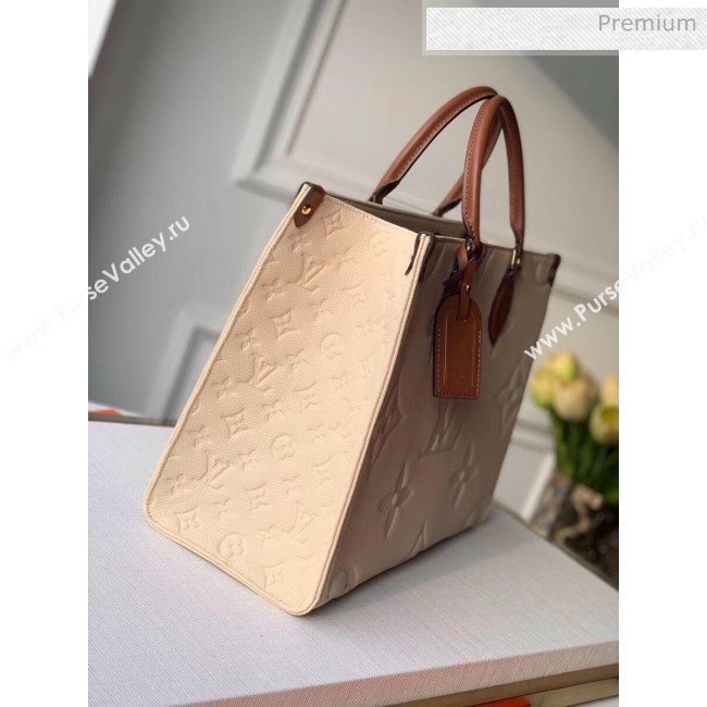 Louis Vuitton Onthego Giant Monogram Leather Medium Tote Bag M45040 White/Brown  2019 (K-20032520)