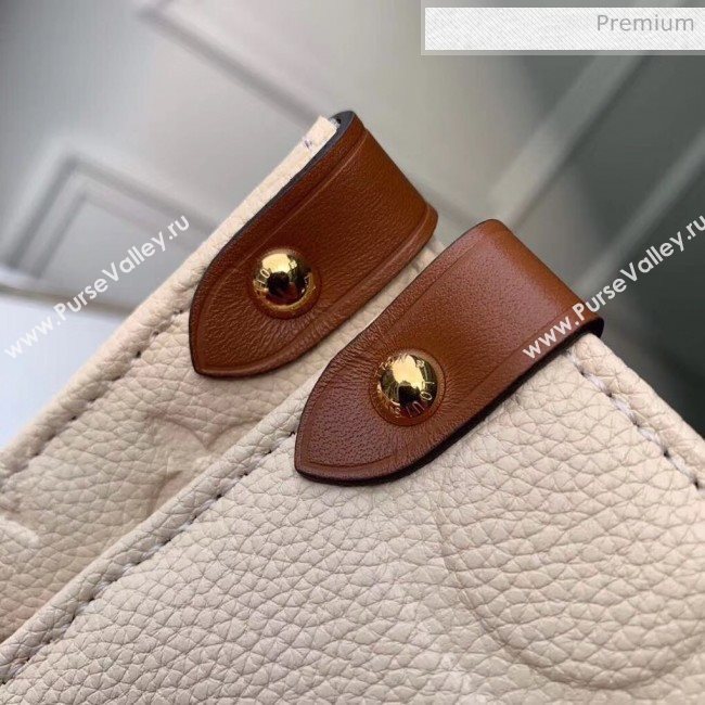Louis Vuitton Onthego Giant Monogram Leather Medium Tote Bag M45040 White/Brown  2019 (K-20032520)
