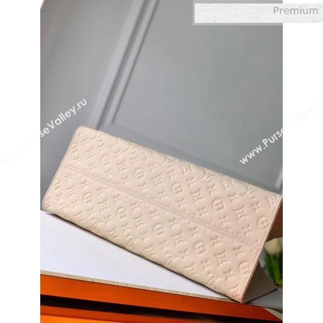 Louis Vuitton Onthego Monogram Embossed Leather Large Tote M44921 White/Brown 2019 (K-20032524)