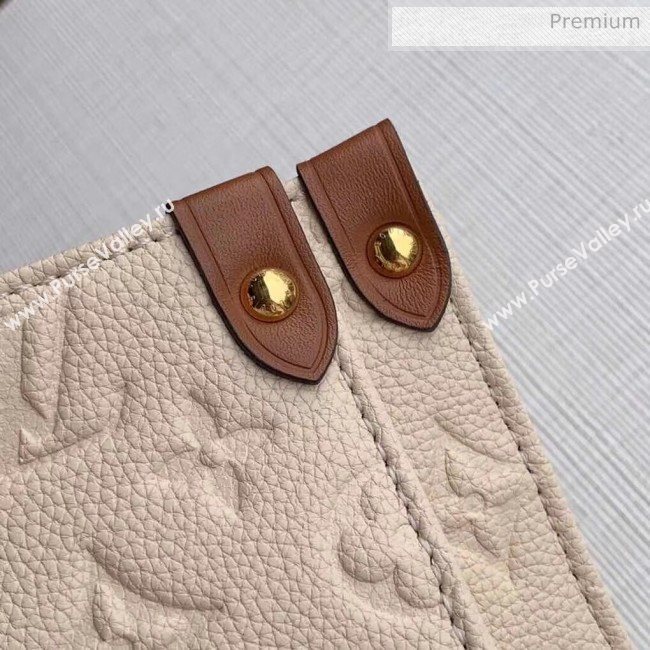 Louis Vuitton Onthego Monogram Embossed Leather Large Tote M44921 White/Brown 2019 (K-20032524)