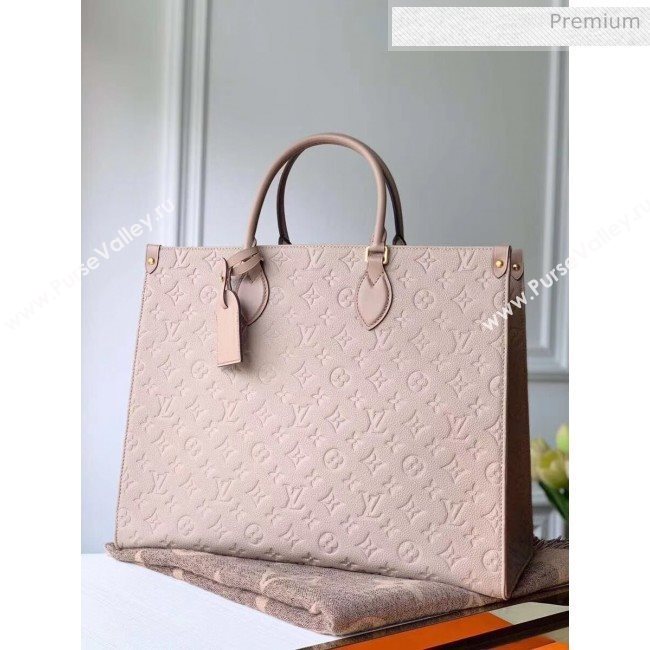 Louis Vuitton Onthego Monogram Embossed Leather Large Tote M44923 Nude 2019 (K-20032523)