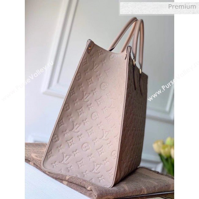 Louis Vuitton Onthego Monogram Embossed Leather Large Tote M44923 Nude 2019 (K-20032523)