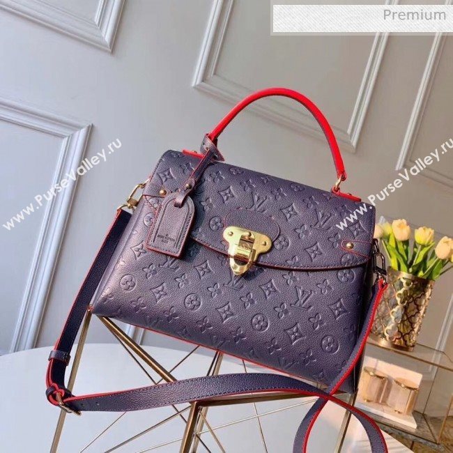 Louis Vuitton Monogram Empreinte Leather Georges MM Bag Navy Blue M53945 (K-20032527)