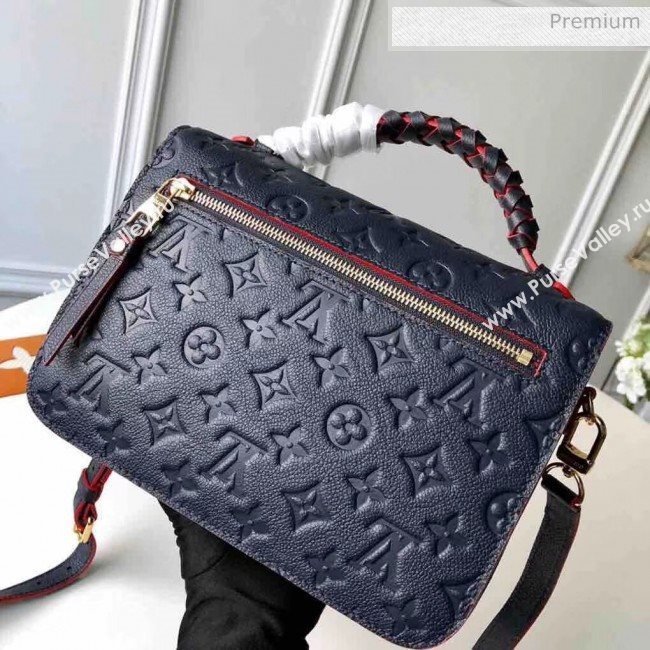 Louis Vuitton Braided Monogram Empreinte Leather Pochette Metis Bag Navy Blue M43942 (K-20032531)