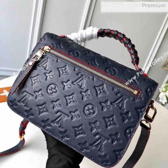 Louis Vuitton Braided Monogram Empreinte Leather Pochette Metis Bag Navy Blue M43942 (K-20032531)