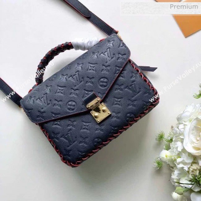 Louis Vuitton Braided Monogram Empreinte Leather Pochette Metis Bag Navy Blue M43942 (K-20032531)