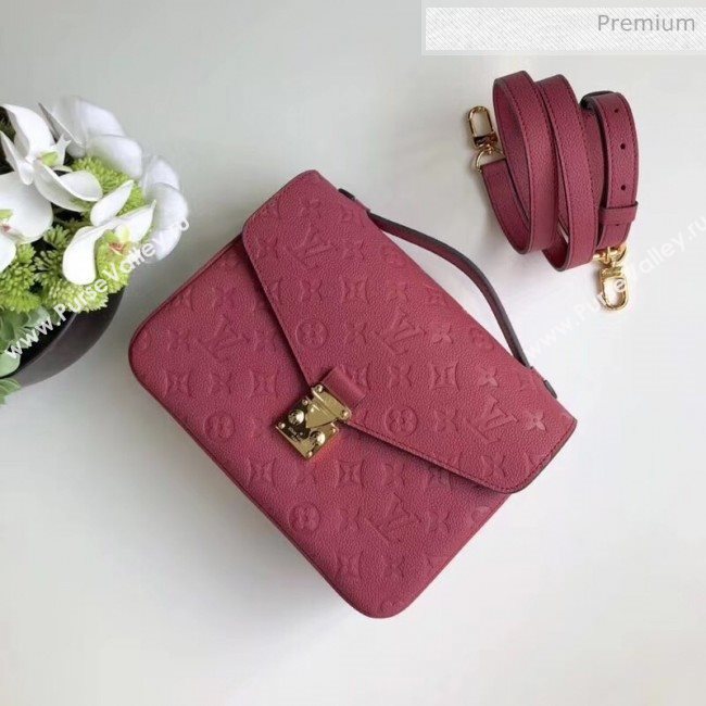 Louis Vuitton Monogram Empreinte Leather Pochette Metis Bag Deep Pink M44293 (K-20032532)