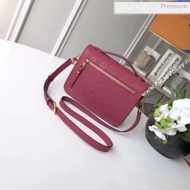 Louis Vuitton Monogram Empreinte Leather Pochette Metis Bag Deep Pink M44293 (K-20032532)