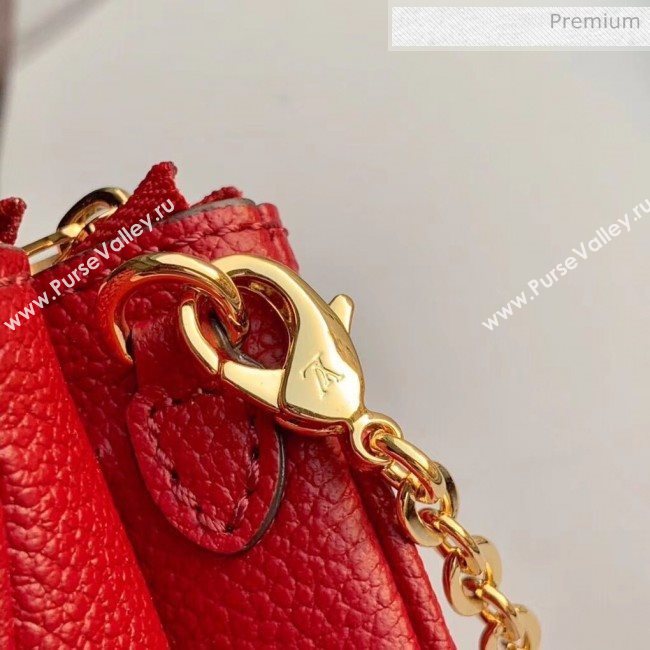 Louis Vuitton Monogram Empreinte Leather Pochette Double Zip Clutch M63916 Red 2019  (K-20032533)