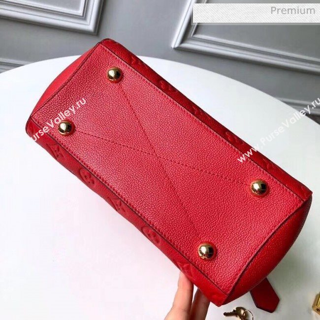 Louis Vuitton Montaigne PM Monogram Empreinte Leather Braided Top Handle Bag Red M41053 2019 (K-20032534)