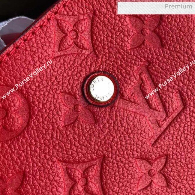 Louis Vuitton Montaigne PM Monogram Empreinte Leather Braided Top Handle Bag Red M41053 2019 (K-20032534)