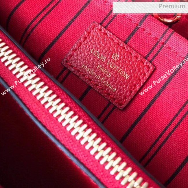 Louis Vuitton Montaigne PM Monogram Empreinte Leather Braided Top Handle Bag Red M41053 2019 (K-20032534)