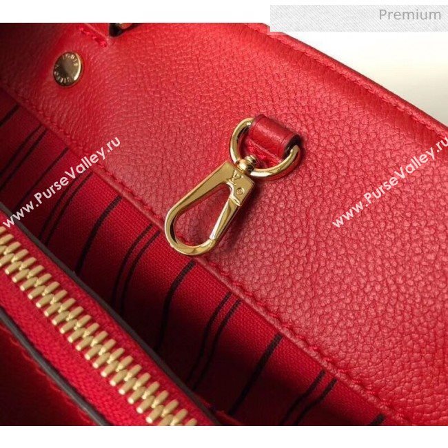 Louis Vuitton Montaigne PM Monogram Empreinte Leather Braided Top Handle Bag Red M41053 2019 (K-20032534)