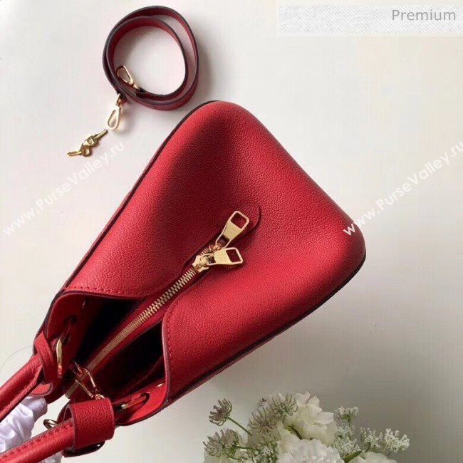 Louis Vuitton Montaigne MM Monogram Empreinte Leather Braided Top Handle Bag Red M41048 2019 (K-20032535)