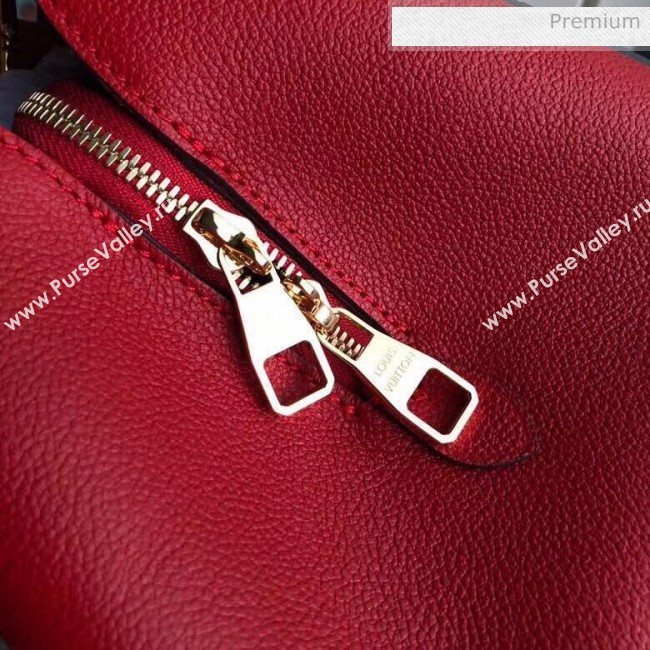 Louis Vuitton Montaigne MM Monogram Empreinte Leather Braided Top Handle Bag Red M41048 2019 (K-20032535)