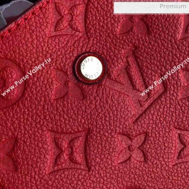 Louis Vuitton Montaigne MM Monogram Empreinte Leather Braided Top Handle Bag Red M41048 2019 (K-20032535)