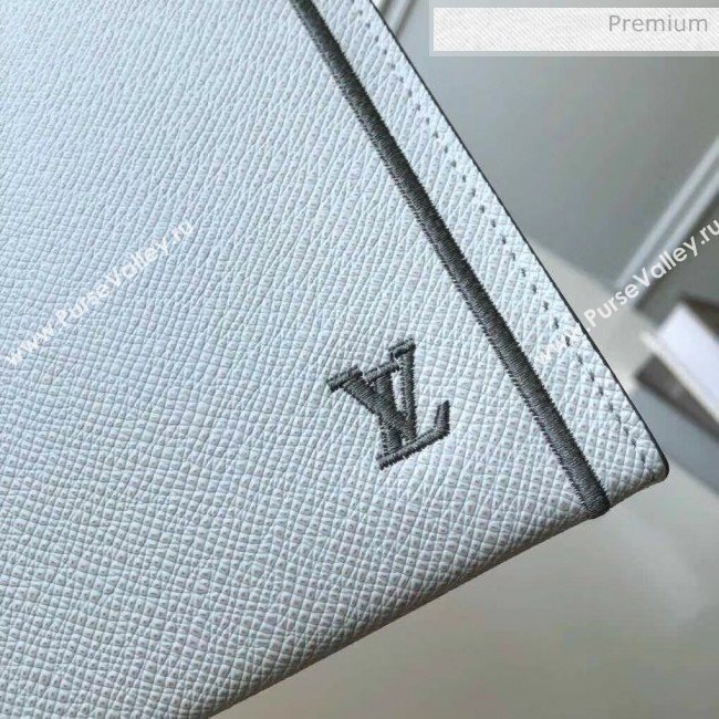 Louis Vuitton Taiga Leather Pochette Voyage MM Pouch White M63397 (K-20032717)