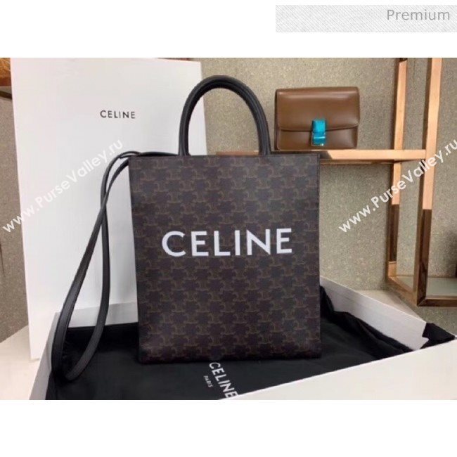 Celine Triomphe Canvas Small Cabas Tote Bag Black 2019 (JQE-20032807)