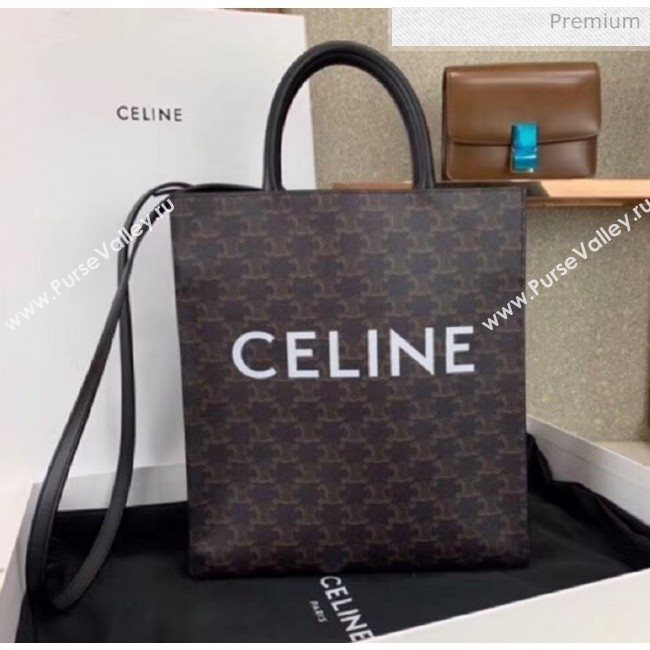 Celine Triomphe Canvas Small Cabas Tote Bag Black 2019 (JQE-20032807)
