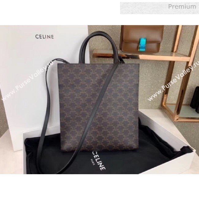 Celine Triomphe Canvas Small Cabas Tote Bag Black 2019 (JQE-20032807)