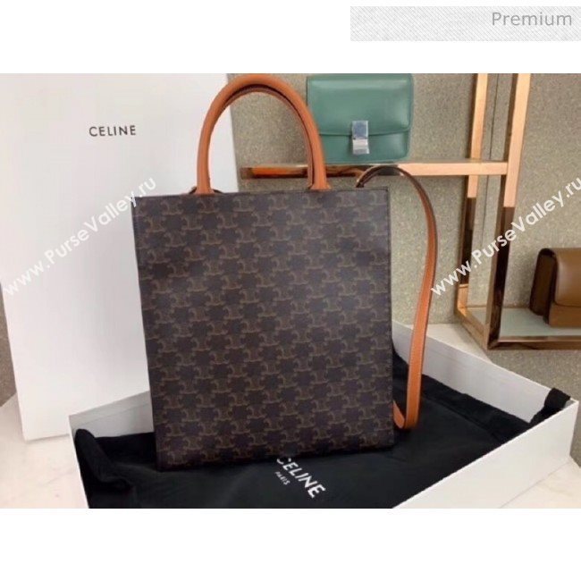 Celine Triomphe Canvas Small Cabas Tote Bag Brown 2019 (JQE-20032805)