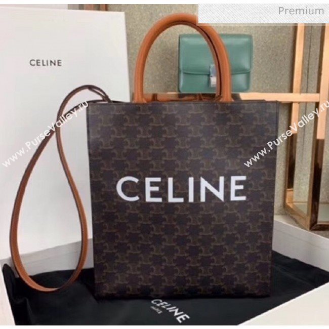 Celine Triomphe Canvas Small Cabas Tote Bag Brown 2019 (JQE-20032805)