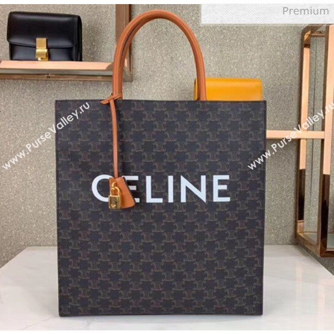 Celine Triomphe Canvas Large Cabas Tote Bag Brown 2019 (JQE-20032808)