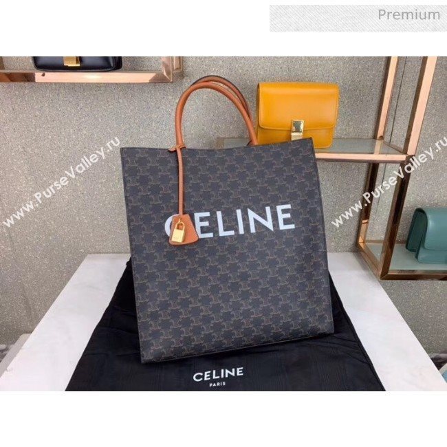 Celine Triomphe Canvas Large Cabas Tote Bag Brown 2019 (JQE-20032808)