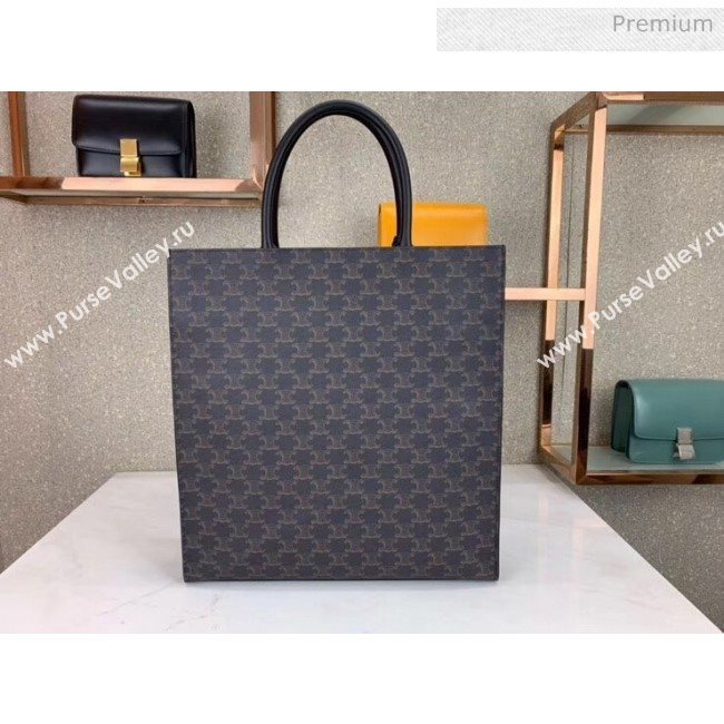 Celine Triomphe Canvas Large Cabas Tote Bag Black 2019 (JQE-20032811)