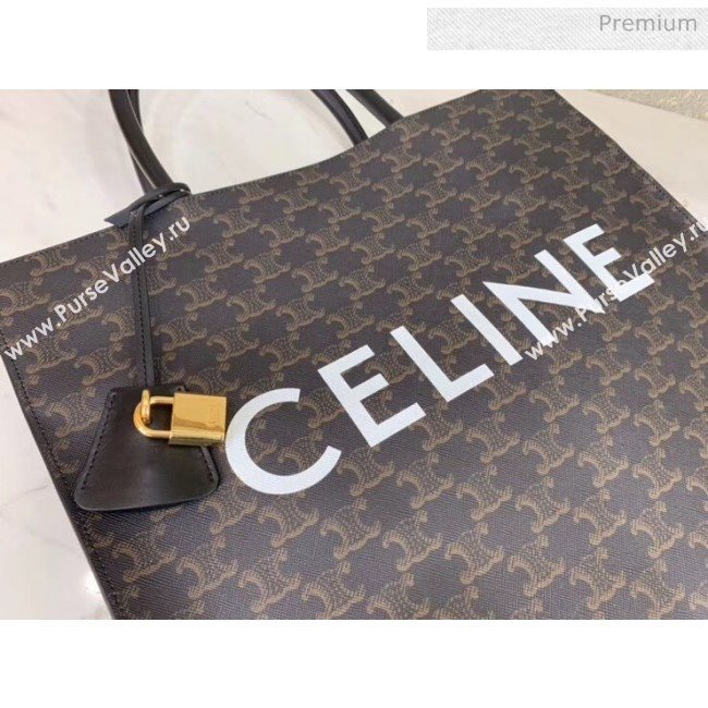 Celine Triomphe Canvas Large Cabas Tote Bag Black 2019 (JQE-20032811)