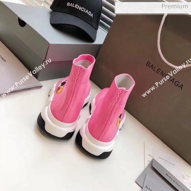 Balenciaga Mickey Knit Sock Speed Trainer Sneaker Pink 2020 (MD-20033014)