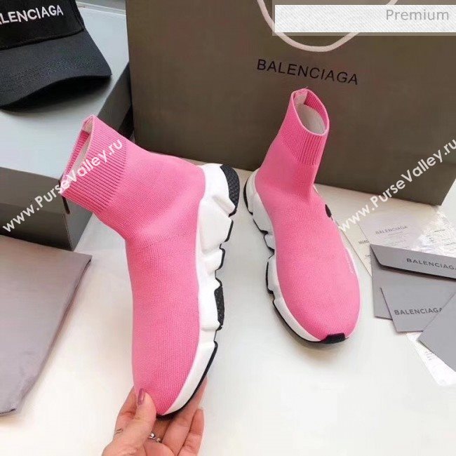 Balenciaga Mickey Knit Sock Speed Trainer Sneaker Pink 2020 (MD-20033014)