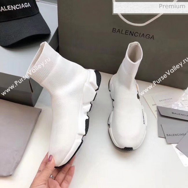 Balenciaga Mickey Knit Sock Speed Trainer Sneaker White 2020 (MD-20033013)