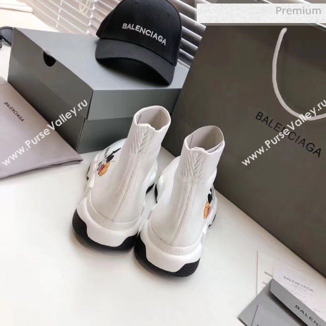 Balenciaga Mickey Knit Sock Speed Trainer Sneaker White 2020 (MD-20033013)