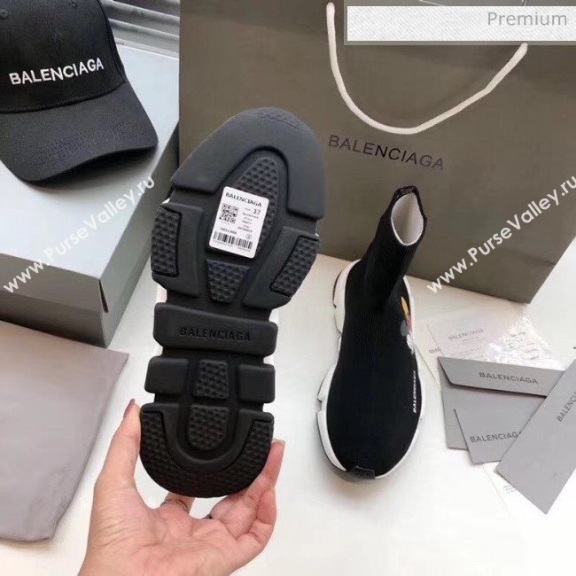 Balenciaga Mickey Knit Sock Speed Trainer Sneaker Black 2020 (MD-20033012)