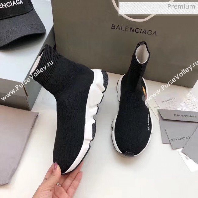 Balenciaga Mickey Knit Sock Speed Trainer Sneaker Black 2020 (MD-20033012)